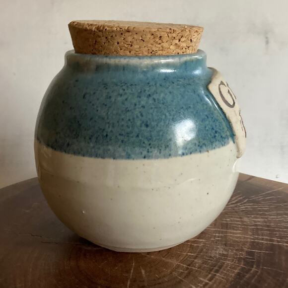 GREENS FEES JAR Ceramic Pottery Cork Stopper Golf Rustic Farmhouse Money Bank - Picture 4 of 10